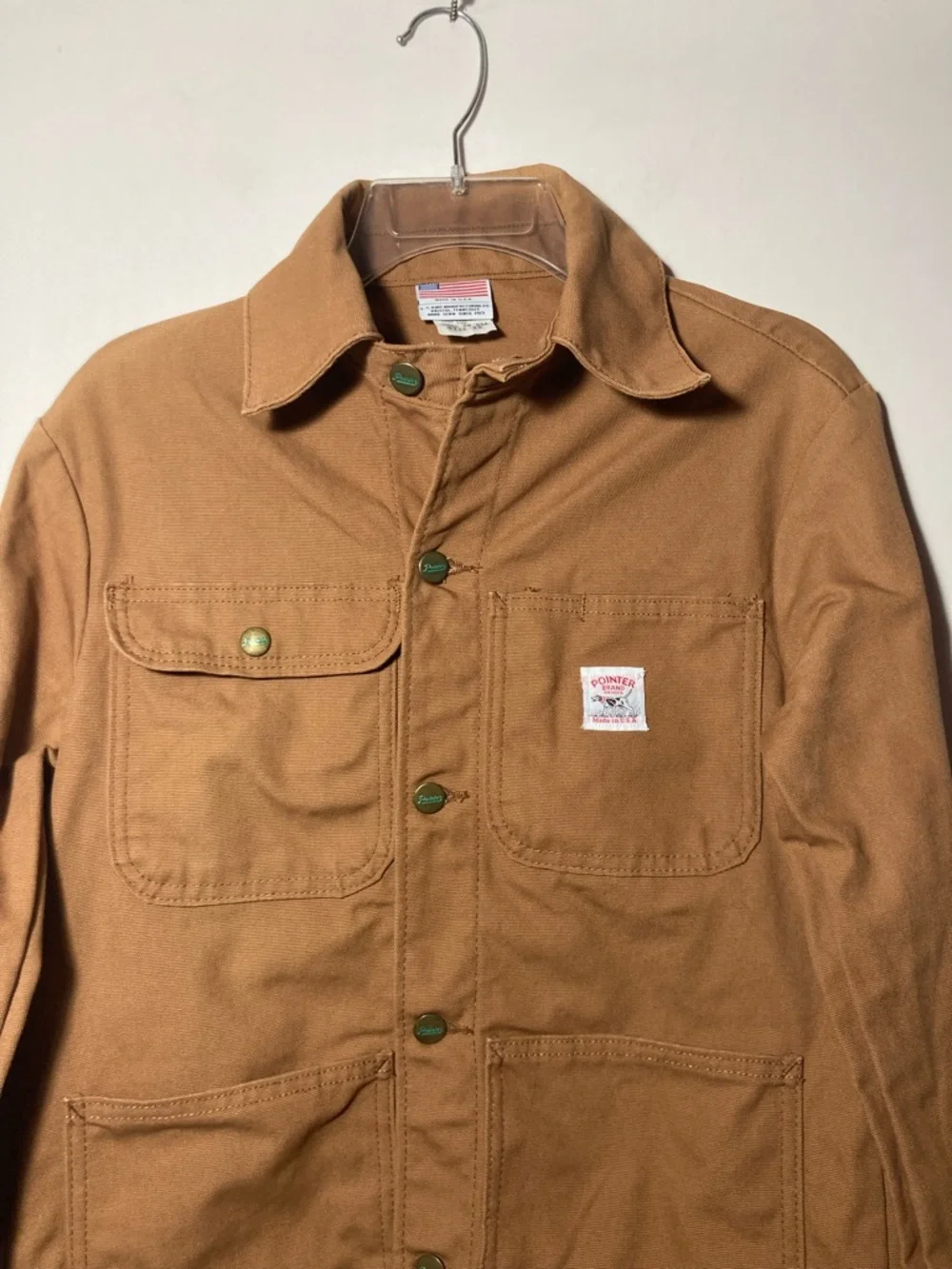 Pointer Brand Brown Duck Chore Coat Lightweight Duck Canvas USA Made Size XSmall - Picture 9 of 16